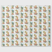 Tropische Getränke in Weiß Geschenkpapier (Flach)