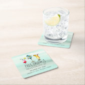 Tropische Getränke kostenlos Save the Date Rechteckiger Pappuntersetzer (Vor Ort)