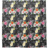 Tropische Getränke mit Tieren Duschvorhang (Vorderseite)