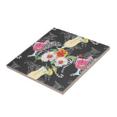 Tropische Getränke mit Tieren Fliese (Seite)