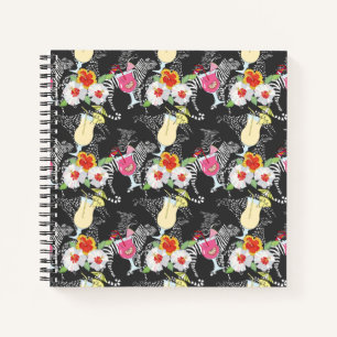 Tropische Getränke mit Tieren Notizbuch