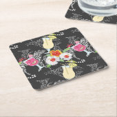 Tropische Getränke mit Tieren Rechteckiger Pappuntersetzer (angewinkelt)