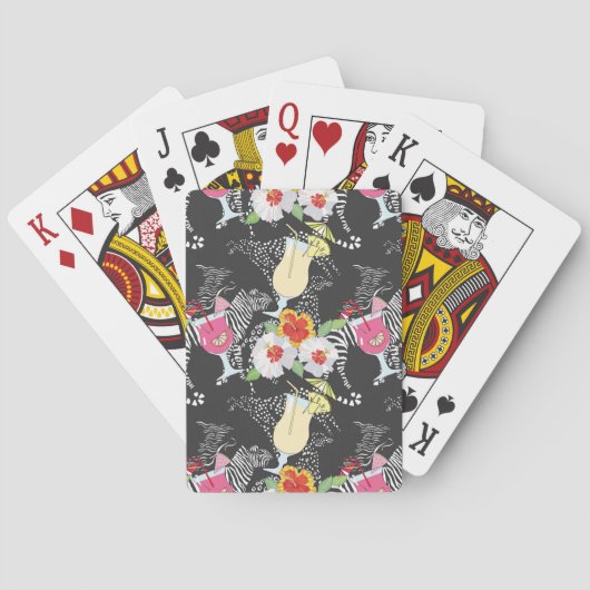 Tropische Getränke mit Tieren Spielkarten (Rückseite)