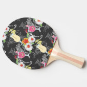 Tropische Getränke mit Tieren Tischtennis Schläger (Seitenansicht)