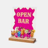 Tropische Getränke Offenes Bar Akryllisches Zeiche Acrylschild (Winkel)