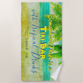 Tropische Getränke Plush extra großes Badetuch (Vorderseite)