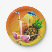Tropische Getränke-Teller Pappteller (Vorderseite)