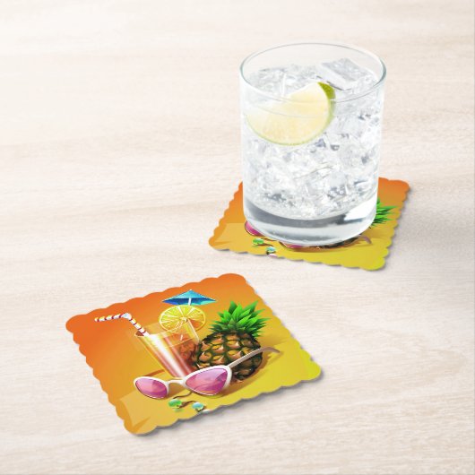 Tropische Getränke-Untersetzer Untersetzer (Vor Ort)