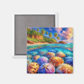 Tropische Gezeitenschätze Magnet (Vorderseite/Rückseite)