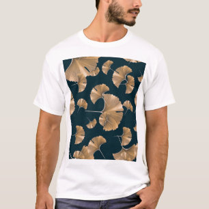 Tropische Ginko-Palmen-Blätter, hawaiianisches Mus T-Shirt