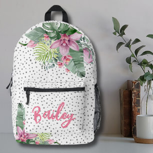 Tropische Girls mit Personalisiertem Namen Bedruckter Rucksack
