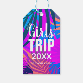 Tropische Girls-Reise mit Krone, Jahr und Name Geschenkanhänger