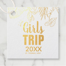 Tropische Girls-Reise mit Krone, Jahr und Name Geschenkanhänger