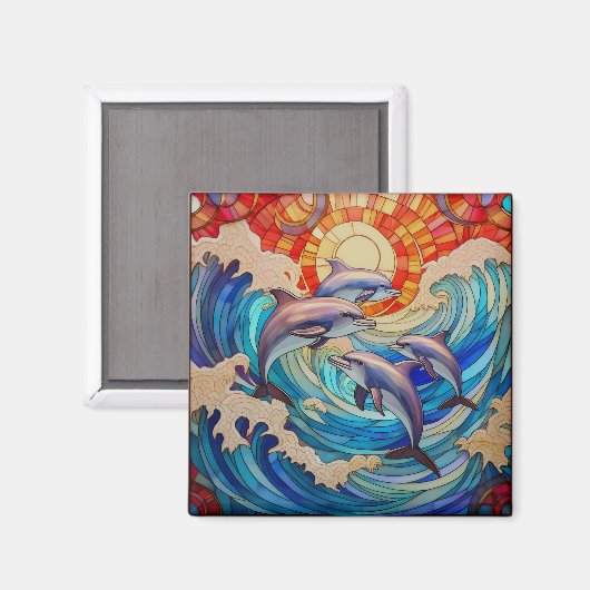 Tropische Glaskunst Magnet (Vorderseite/Rückseite)