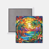 Tropische Glaskunst Magnet (Vorderseite/Rückseite)