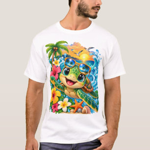 Tropische glückliche Meeresschildkröte T-Shirt