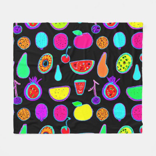 Tropische Glühexplosion Fleecedecke (Vorderseite (Horizontal))