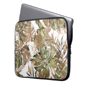 Tropische Gold-Blätter blühend nahtlos Laptopschutzhülle (Vorderseite Links)