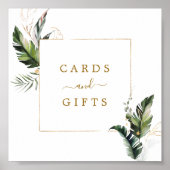 Tropische Gold-Hochzeitskarten und Geschenke-Zeich Poster (Vorne)