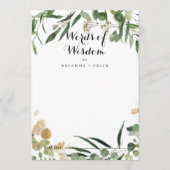 Tropische Gold-Hochzeitsworte der Weisheitsratenka Hinweiskarte (Vorderseite)