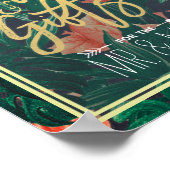 Tropische Gold-Rahmen-Karten und Geschenke Hochzei Poster (Ecke)