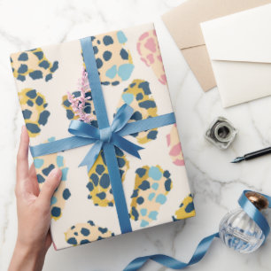 Tropische goldene Pastell-Leopardenflecken Geschenkpapier