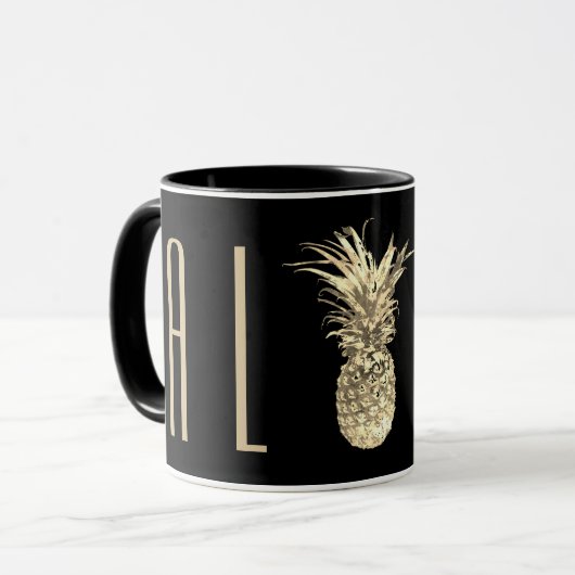 Tropische Goldtopografie von Ananas Tasse (Vorderseite Links)