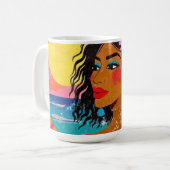 Tropische Göttin - Pop Art Kaffeetasse (Vorderseite Links)