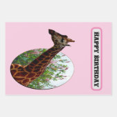 "Tropische Grace: Giraffe Popout Art mit Hibiskus Geschenkpapier Set (Vorderseite)