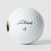 "Tropische Grace: Giraffe Popout Art mit Hibiskus Golfball (Logo)