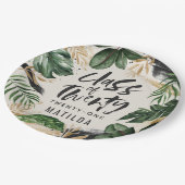 Tropische Graduiertenklasse des 20XX Napkins Pappteller (Schrägansicht)