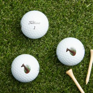 "Tropische Grazie: Giraffen-Popout-Kunst mit Hibis Golfball