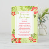 Tropische GRILLEN Einladung (Stehend Vorderseite)