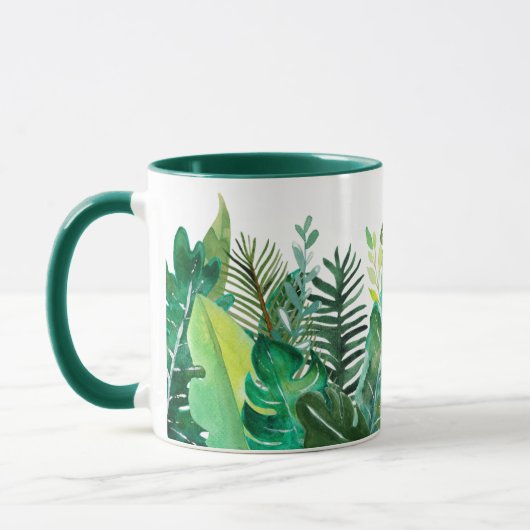 Tropische groene bladeren tasse (Links)