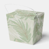 Tropische Grün- und Gold-Blätter auf Sage-Out Geschenkschachtel (Rückseite)