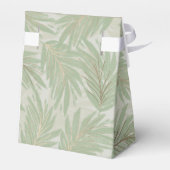 Tropische Grün- und Gold-Blätter auf Sage Zent Geschenkschachtel (Rückseite)