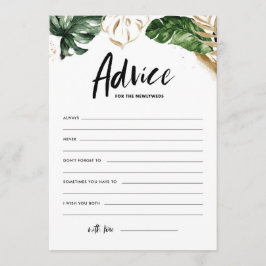 Tropische Grünberatung für die Hochzeit der Neugeb Hinweiskarte