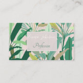 Tropische grüne Bananen-Blätter rosa Muster Visitenkarte (Vorderseite)