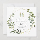 Tropische grüne Blätter 40. Geburtstag Party Einladung (Vorderseite)