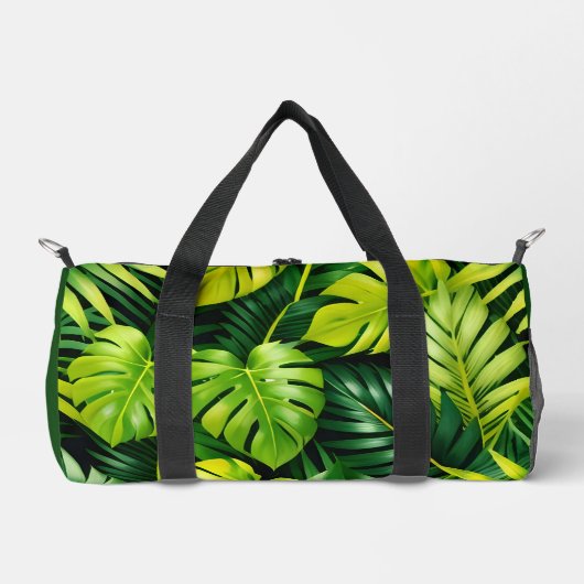 Tropische grüne Blätter Duffle Bag (Vorderseite)