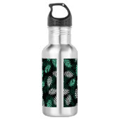 Tropische grüne Blätter Edelstahlflasche (Rückseite)