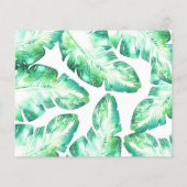 Tropische grüne Blätter Hochzeit Foto Save the Dat (Rückseite)