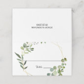 Tropische grüne Blätter Hochzeit Platzkarte (Außenseite Aufgefaltet)