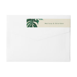 Tropische grüne Blätter Hochzeit Rücksendeadresse