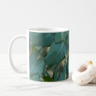 Tropische grüne Blätter Kaffeetasse