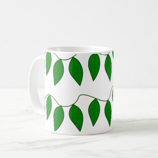 Tropische grüne Blätter Kaffeetasse (Vorderseite Links)