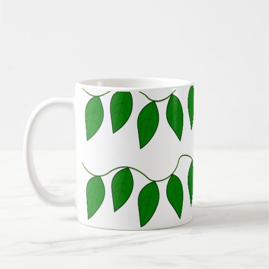 Tropische grüne Blätter Kaffeetasse (Links)