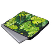 Tropische grüne Blätter  Laptopschutzhülle (Vorne Knopf)