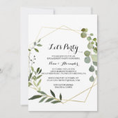 Tropische grüne Blätter Party Einladung (Vorderseite)