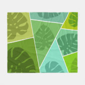 TROPISCHE GRÜNE BLÄTTER PATTERN FLEECEDECKE (Vorderseite (Horizontal))
